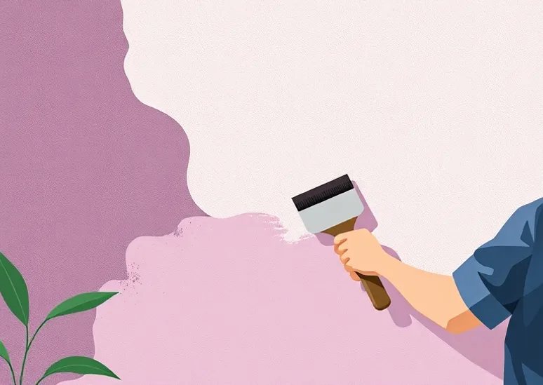 Application d'un enduit décoratif à la lisseuse sur un mur